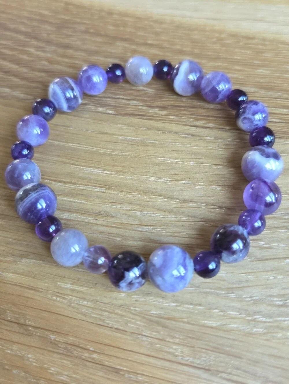 Amethyst Beaded Stretch Bracelet | Handmade